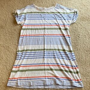 Lou & Grey Striped Mini Dress - Blue, Green, Orange